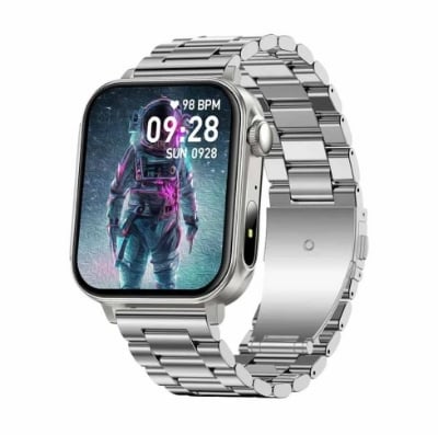 Picture of COLMI P80 Bluetooth Calling Black Smart Watch With Stainless Steel + Silicone Strap