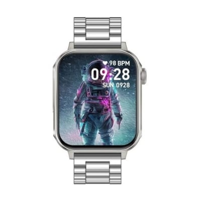 Picture of COLMI P80 Bluetooth Calling Black Smart Watch With Stainless Steel + Silicone Strap