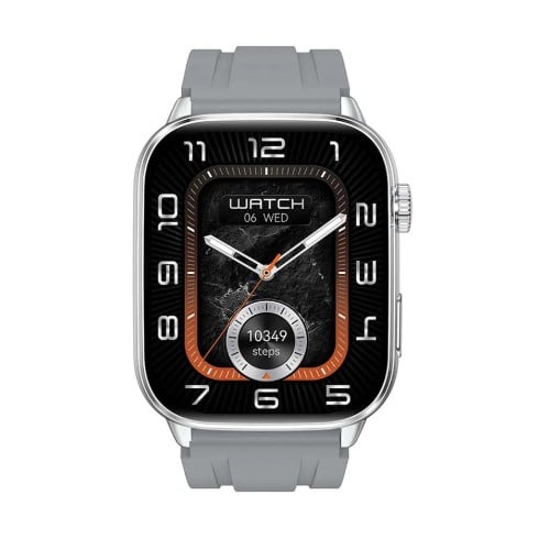Picture of WiWU SW08 Silver Bluetooth Calling Smart Watch with Metallic + Silicone Strap