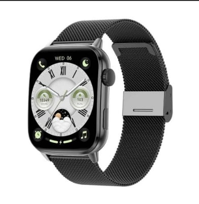 Picture of WiWU SW08 Silver Bluetooth Calling Smart Watch with Metallic + Silicone Strap