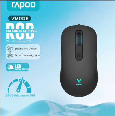 Picture of Rapoo V16RGB Wired Black Optical Gaming Mouse