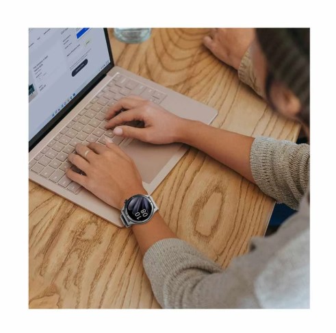 Picture of Haylou Solar Neo Silver Bluetooth Calling Smart Watch with Woven + Silicone strap