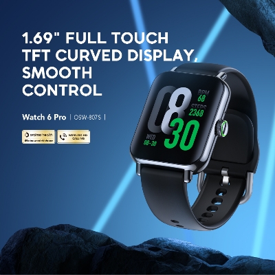 Picture of Oraimo Watch 6 Pro Chrome Black Bluetooth Calling Smart Watch #OSW-807S
