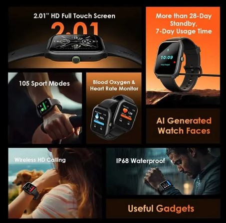 Picture of Oraimo Watch 5 Lite Rose Gold Bluetooth Calling Smart Watch #OSW-804