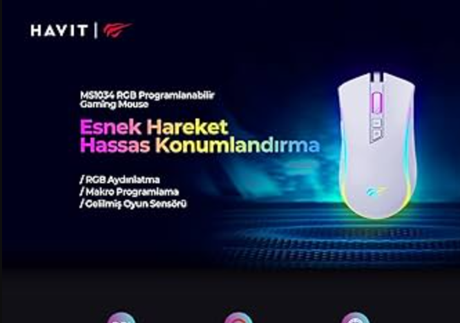 Picture of Havit MS1034 RGB Backlit Programmable White Gaming Mouse