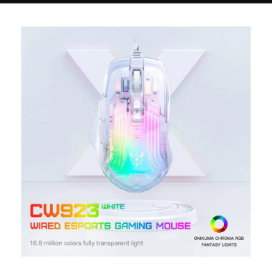 Picture of ONIKUMA CW923 RGB Wired White Transparent Gaming Mouse
