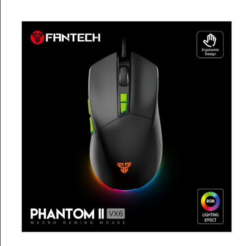 Picture of Fantech VX6 Phantom II RGB Wired Neon Black Gaming Mouse