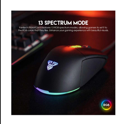 Picture of Fantech VX6 Phantom II RGB Wired Neon Black Gaming Mouse