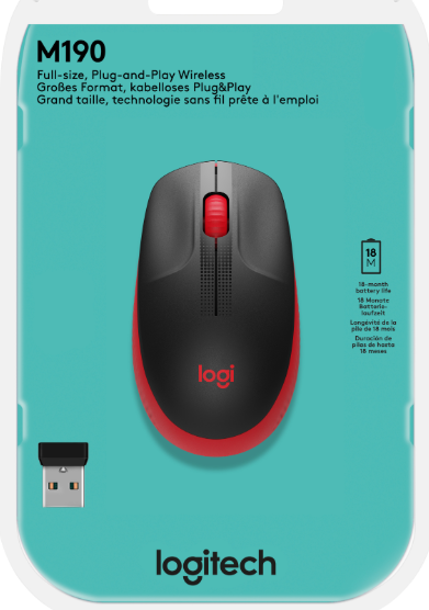Picture of Logitech M190 Wireless Red Mouse