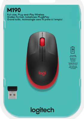 Picture of Logitech M190 Wireless Red Mouse