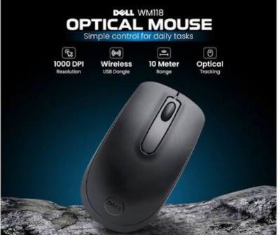 Picture of Dell WM118 Wireless Black Optical Mouse
