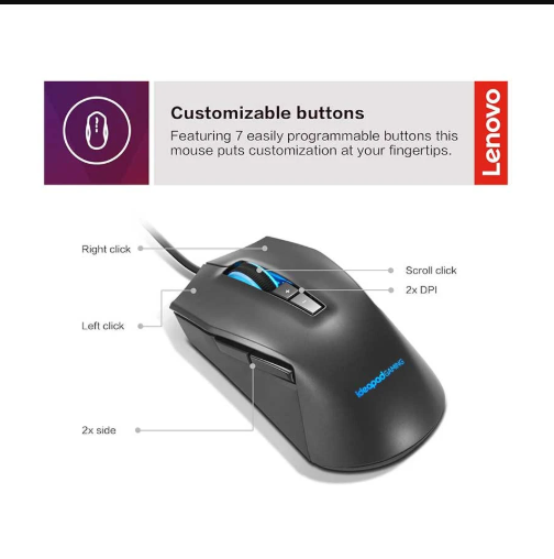 Picture of Lenovo IdeaPad M100 RGB Wired Black Gaming Mouse