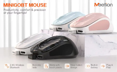 Picture of Meetion MiniGo BT Blue Wireless (Dual Mode) Silent Mouse