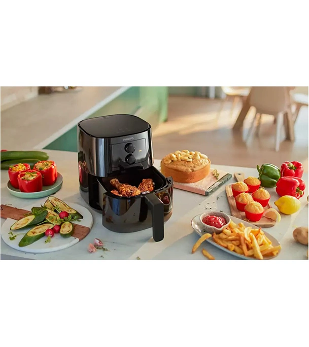 Picture of Philips Air Fryer HD9200/90, Uses Up To 90% Less fat, 1400Watt 4.1 Liter, with Rapid Air Technology Black Large (Best Price)