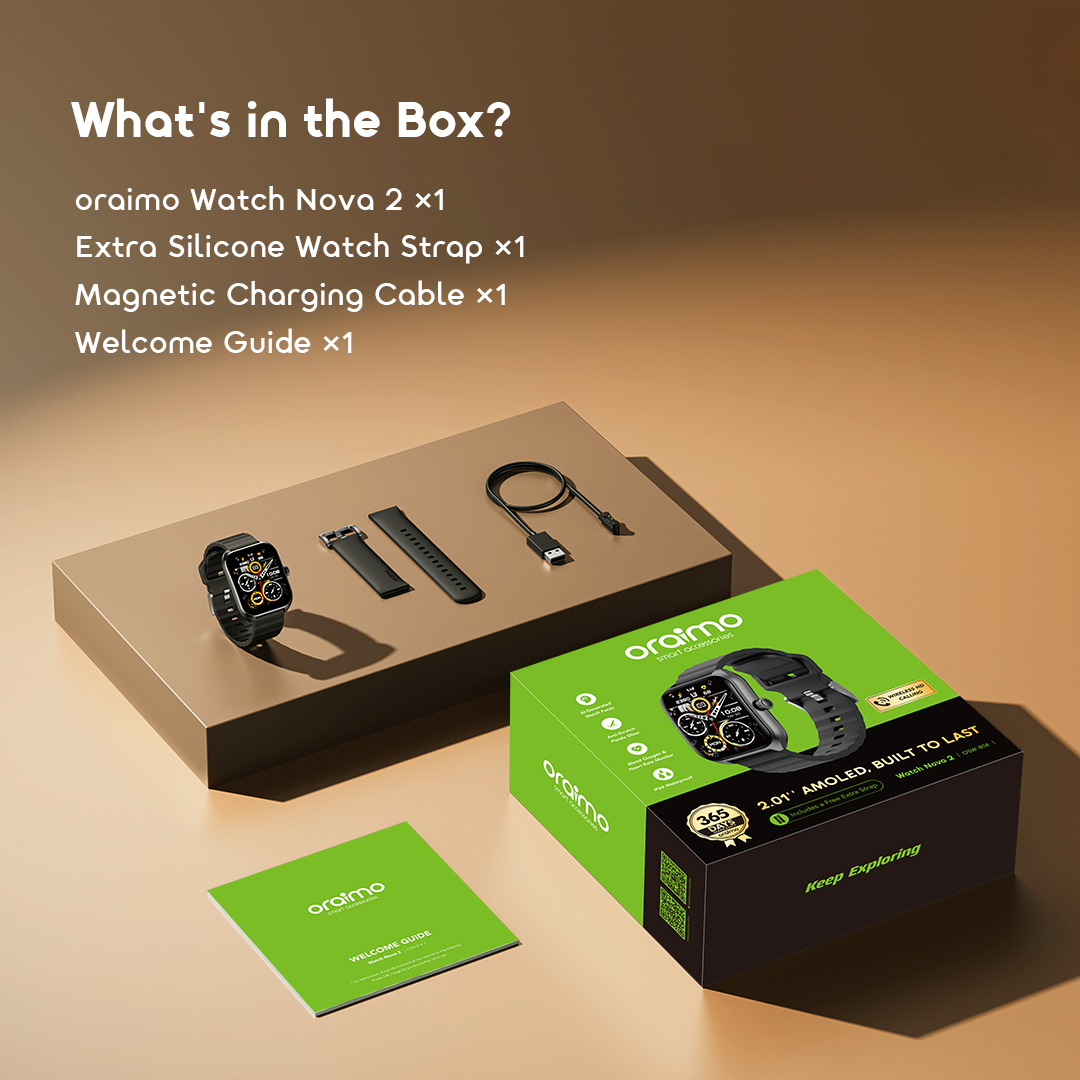 Picture of Oraimo Watch Nova 2 Black Bluetooth Calling Smart Watch #OSW-814