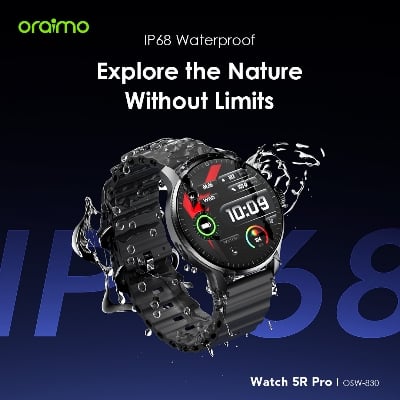 Picture of Oraimo Watch 5R Pro OSW-830 Black AMOLED Bluetooth Calling Smart Watch