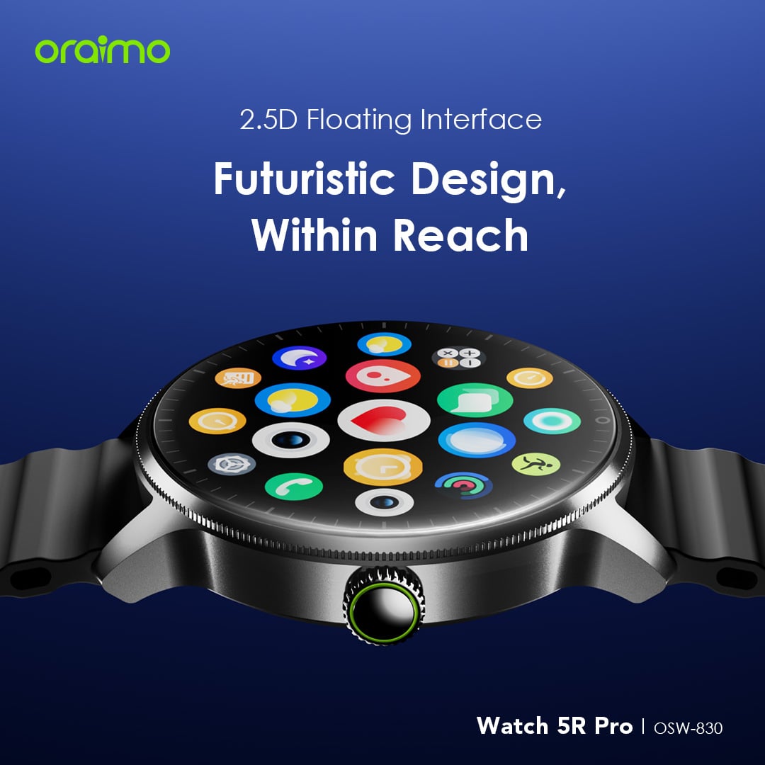 Picture of Oraimo Watch 5R Pro OSW-830 Black AMOLED Bluetooth Calling Smart Watch