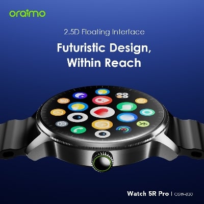 Picture of Oraimo Watch 5R Pro OSW-830 Black AMOLED Bluetooth Calling Smart Watch