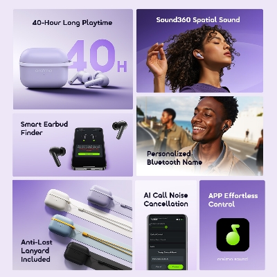 Picture of Oraimo Spacebuds Lite Speed Black TWS Bluetooth Earbuds #OTW-324