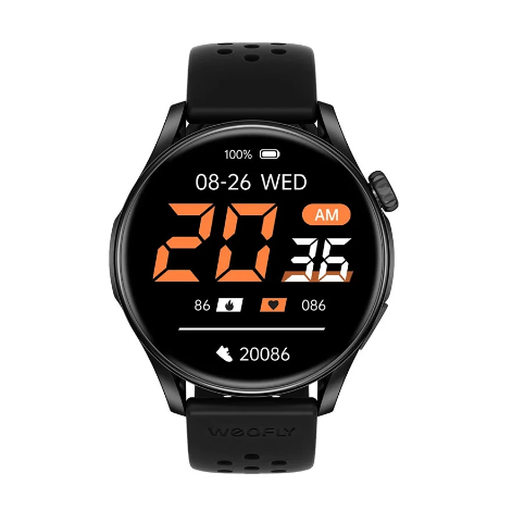 Picture of WEOFLY Curve 2 Black Bluetooth Calling Smart Watch