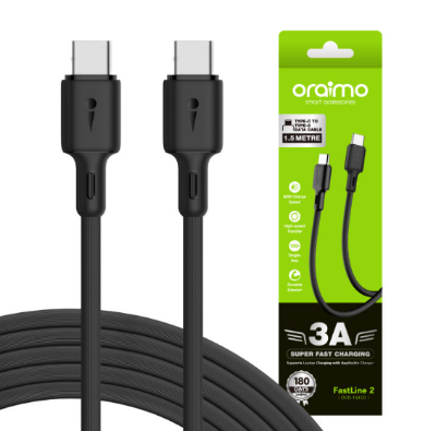 Picture of Oraimo USB C To USB C 3A Data Cable Black - (OCD-114CC)
