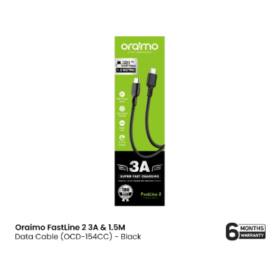 Picture of Oraimo USB C To USB C 3A Data Cable Black - (OCD-114CC)