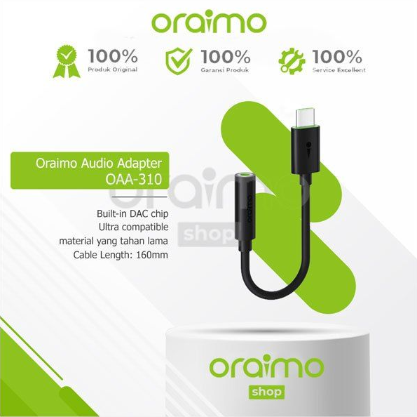 Picture of Oraimo Type-C Male to 3.5mm Female Black Converter