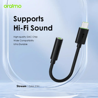 Picture of Oraimo Type-C Male to 3.5mm Female Black Converter