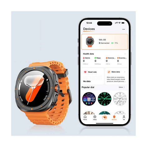 Picture of BWOO BO-WA09 Gan Black Bluetooth Calling Smart Watch with Dual Straps
