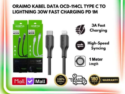Picture of Oraimo RobustLine 3A 1m Type-C to Lightning Charging Cable (OCD-114CL)