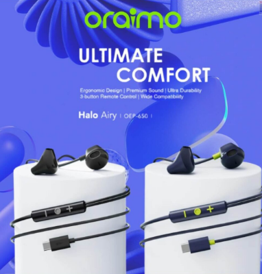 Picture of oraimo Halo Airy Type-C Half In-ear Wired Headphones