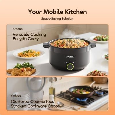 Picture of oraimo MultiPot 3L Energe-Saving Electric Cooker (OHP-261A)