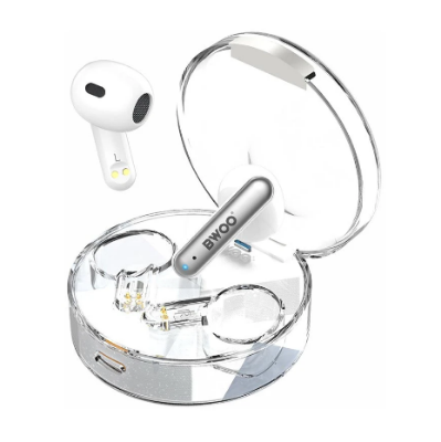 Picture of BWOO BO-BW95-WH White TWS Bluetooth Transparent Earbuds