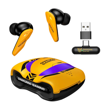 Picture of Onikuma TX616 Yellow TWS Tri-Mode Gaming Earbuds