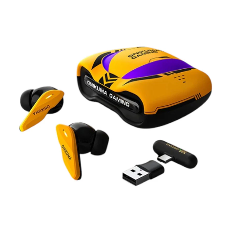 Picture of Onikuma TX616 Yellow TWS Tri-Mode Gaming Earbuds
