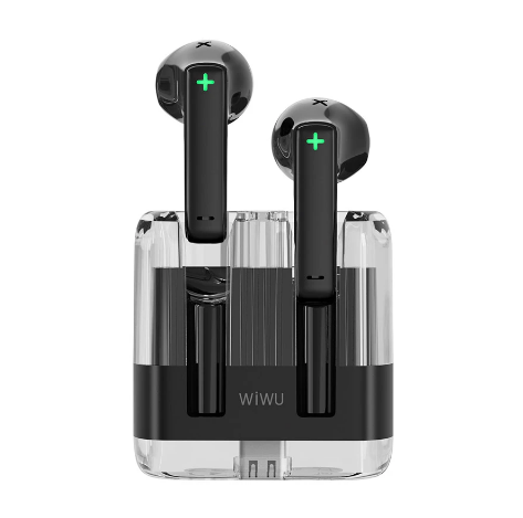Picture of WiWU T21 Transparent Black Bluetooth Earbuds