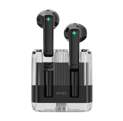 Picture of WiWU T21 Transparent Black Bluetooth Earbuds