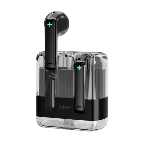 Picture of WiWU T21 Transparent Black Bluetooth Earbuds