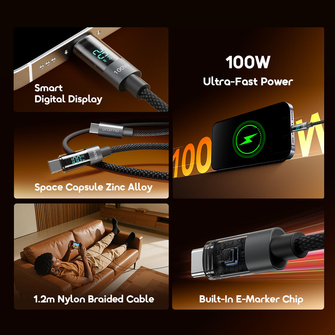 Picture of oraimo DigiLine 100W Type-C to Type-C Data Cable