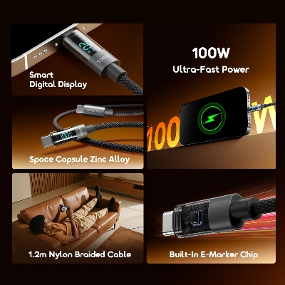 Picture of oraimo DigiLine 100W Type-C to Type-C Data Cable
