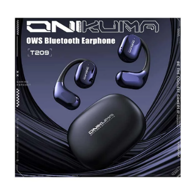 Picture of Onikuma T209 OWS Cyberpunk Design Black-Blue Bluetooth Earbuds with Charging Case