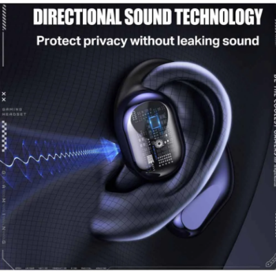 Picture of Onikuma T209 OWS Cyberpunk Design Black-Blue Bluetooth Earbuds with Charging Case
