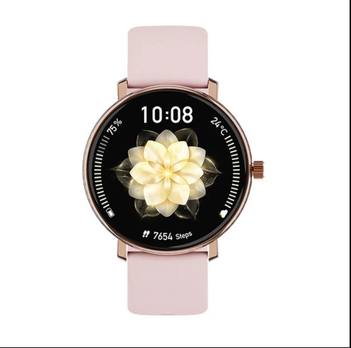 Picture of WiWU SW07 Gold Bluetooth Calling Smart Watch with Metallic + Silicone Strap