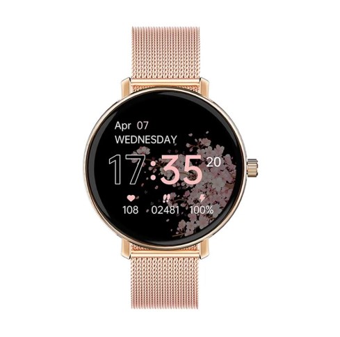 Picture of WiWU SW07 Gold Bluetooth Calling Smart Watch with Metallic + Silicone Strap