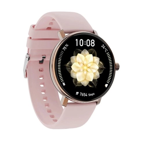 Picture of WiWU SW07 Gold Bluetooth Calling Smart Watch with Metallic + Silicone Strap