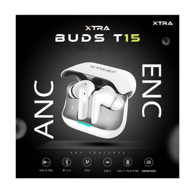 Picture of XTRA T15 ANC White TWS Bluetooth Earbuds (6 Month Warranty)
