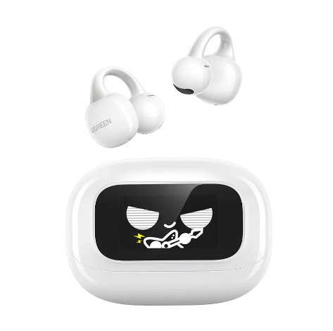 Picture of Ugreen ClipBuds Magic WS208 White Bluetooth TWS Open-ear Earbuds with Smart Touchscreen