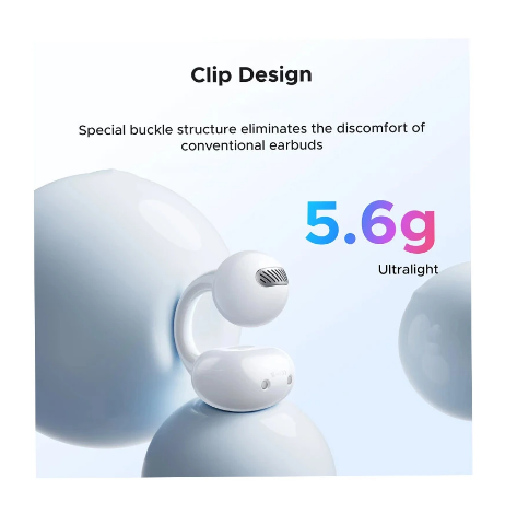 Picture of Ugreen ClipBuds Magic WS208 White Bluetooth TWS Open-ear Earbuds with Smart Touchscreen