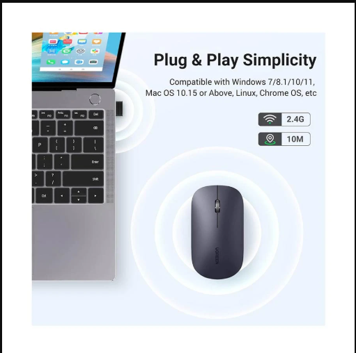 Picture of UGREEN MU001 (90372) Black Silent Portable Wireless Mouse