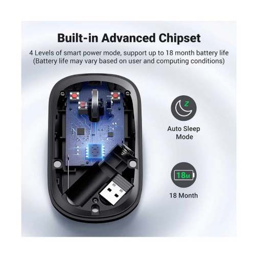 Picture of UGREEN MU001 (90372) Black Silent Portable Wireless Mouse